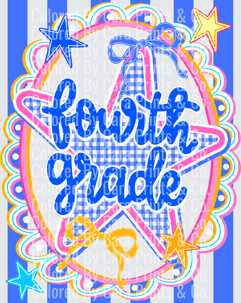 Preppy Blue Fourth Grade