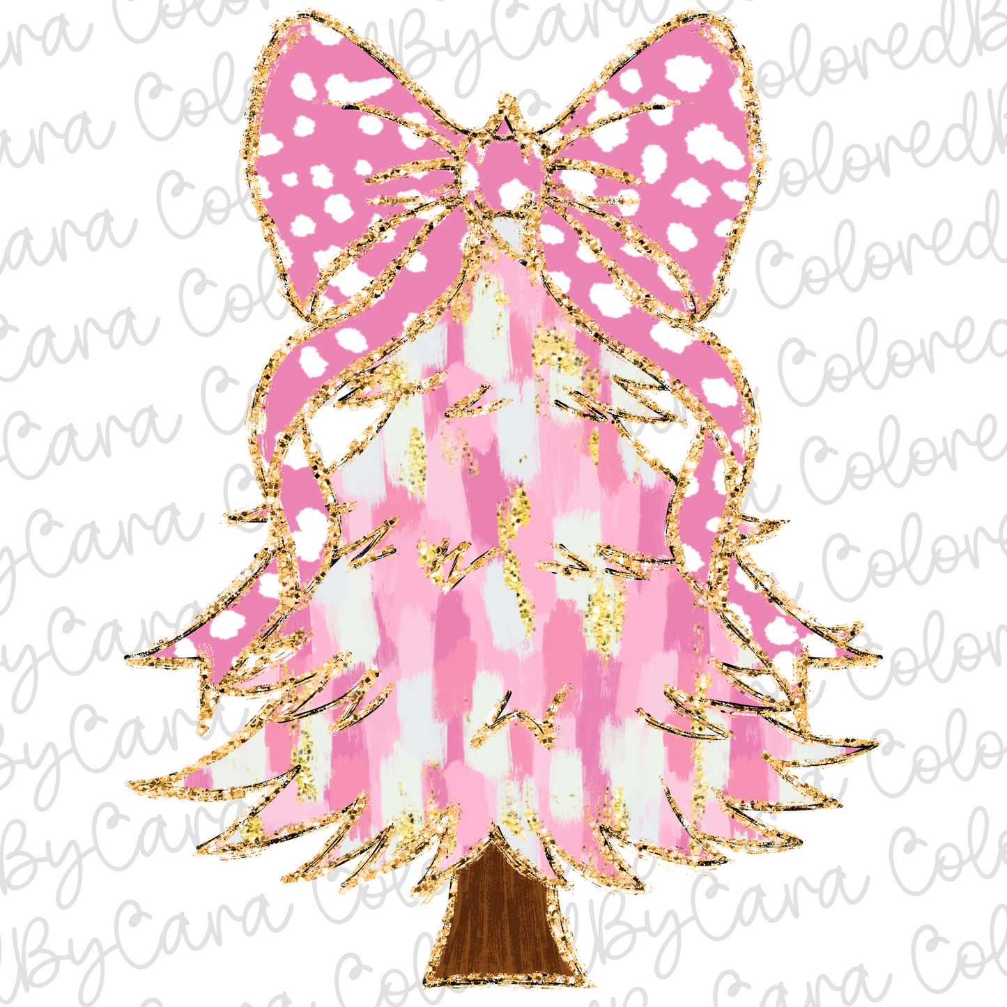 Baby Pink Coquette Christmas Tree PNG File