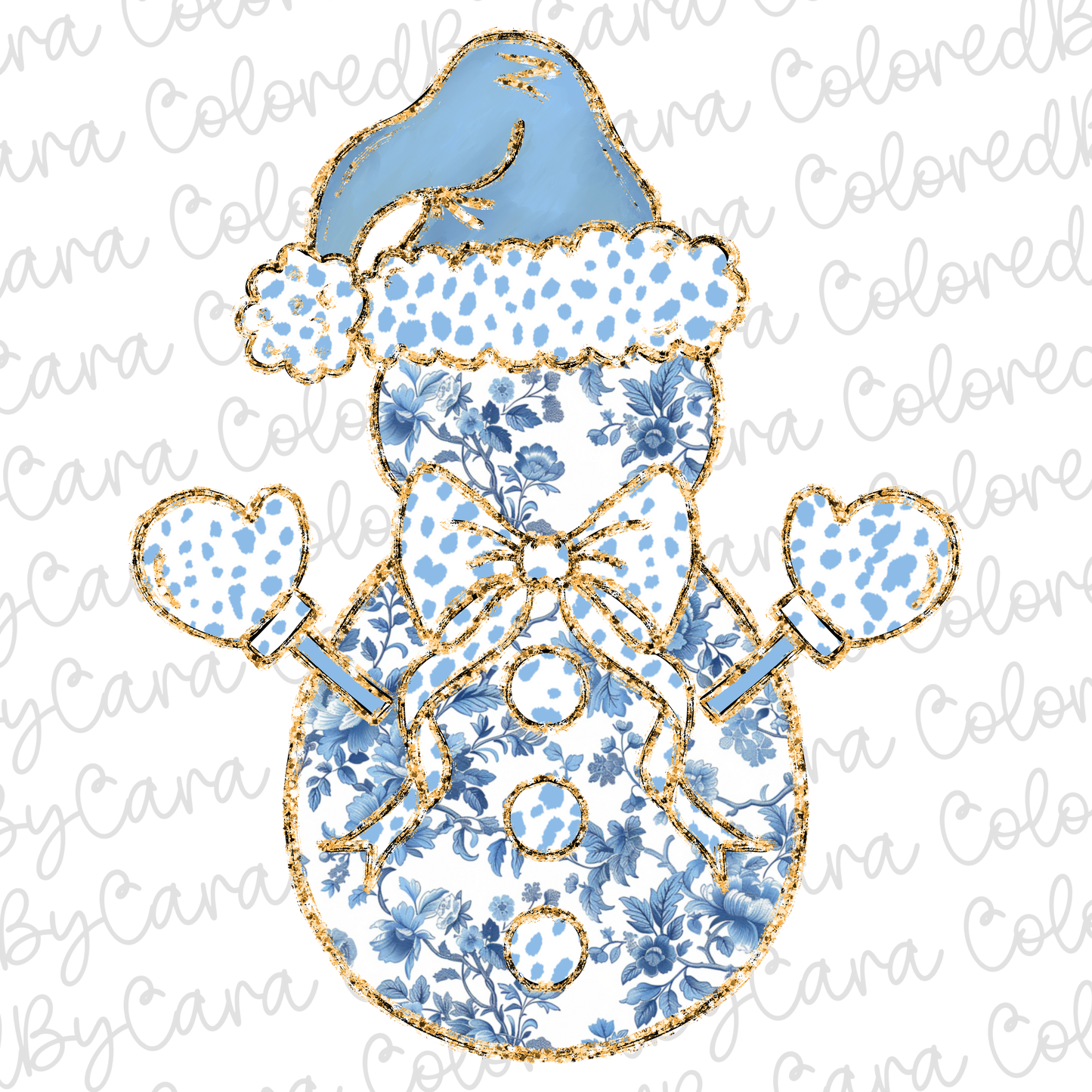 Grand Millennial Snowman PNG File