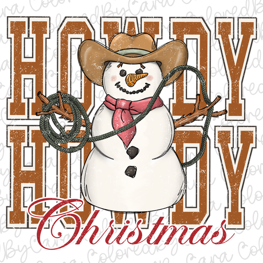 Howdy Christmas Snowman PNG File