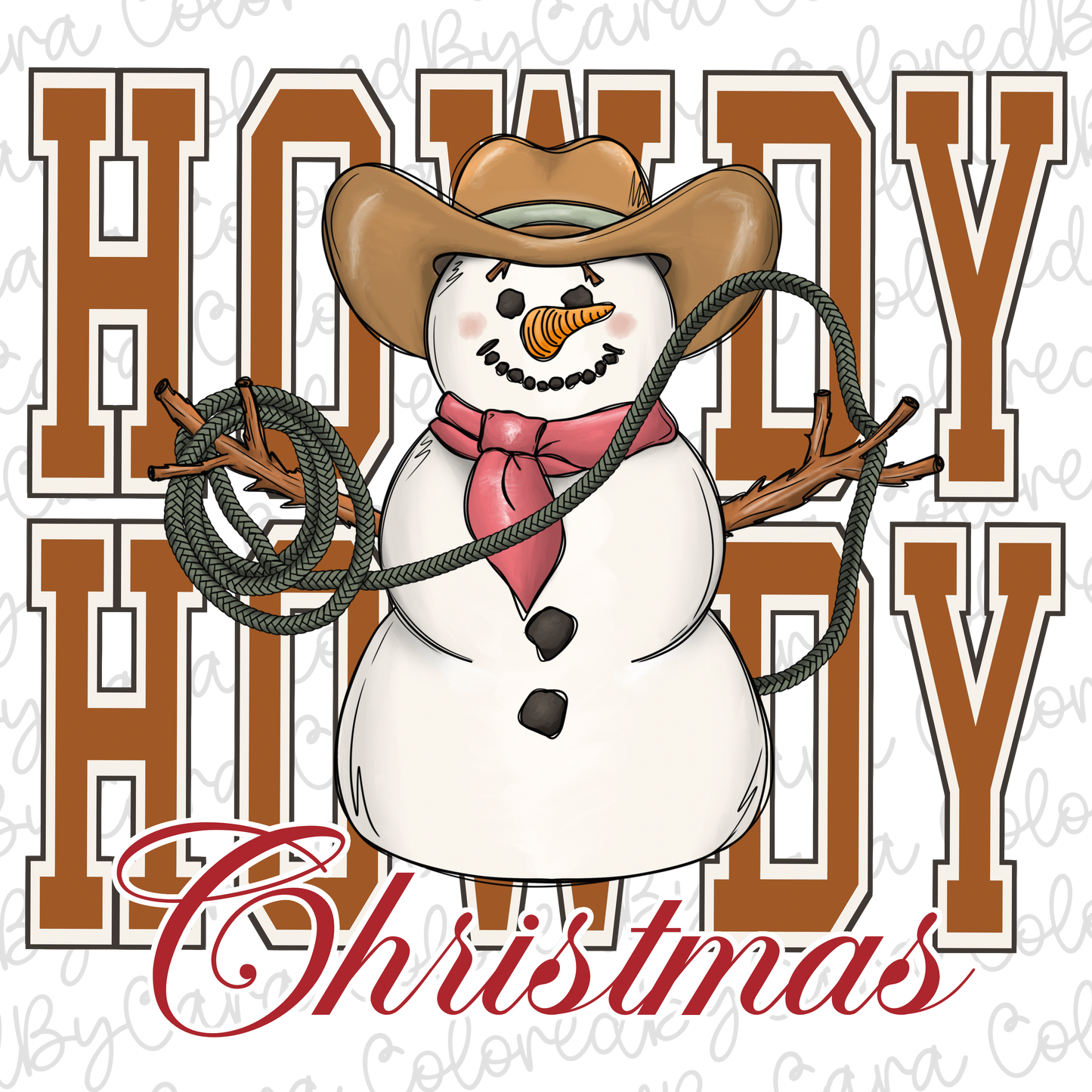 Howdy Christmas Snowman PNG File