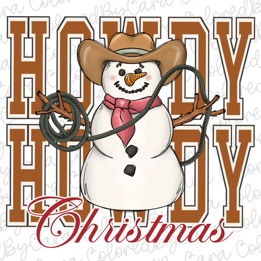 Howdy Christmas Snowman PNG File