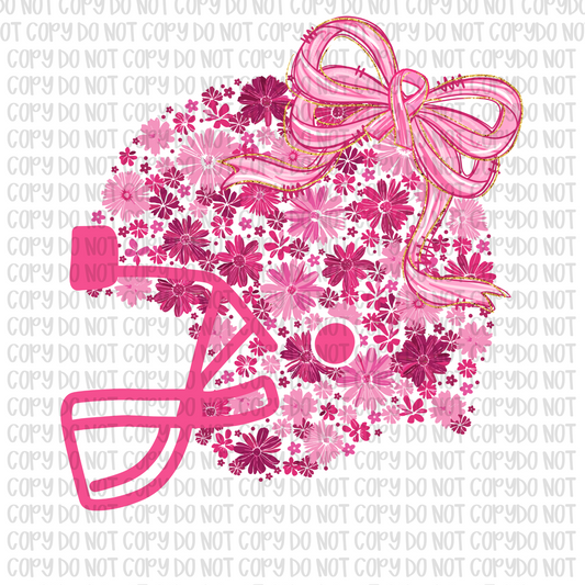 Breast Cancer Floral Helmet