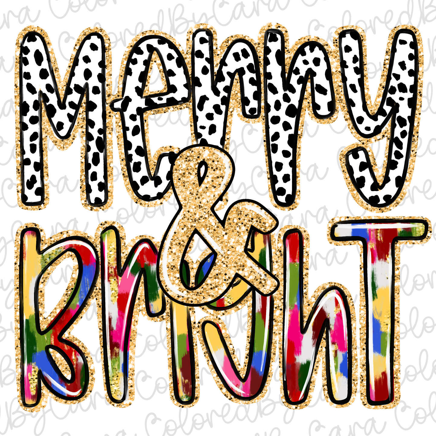 Merry & Bright Christmas PNG File