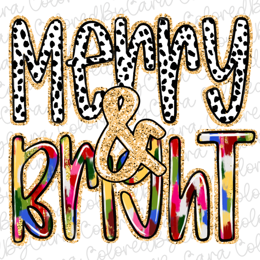 Merry & Bright Christmas PNG File