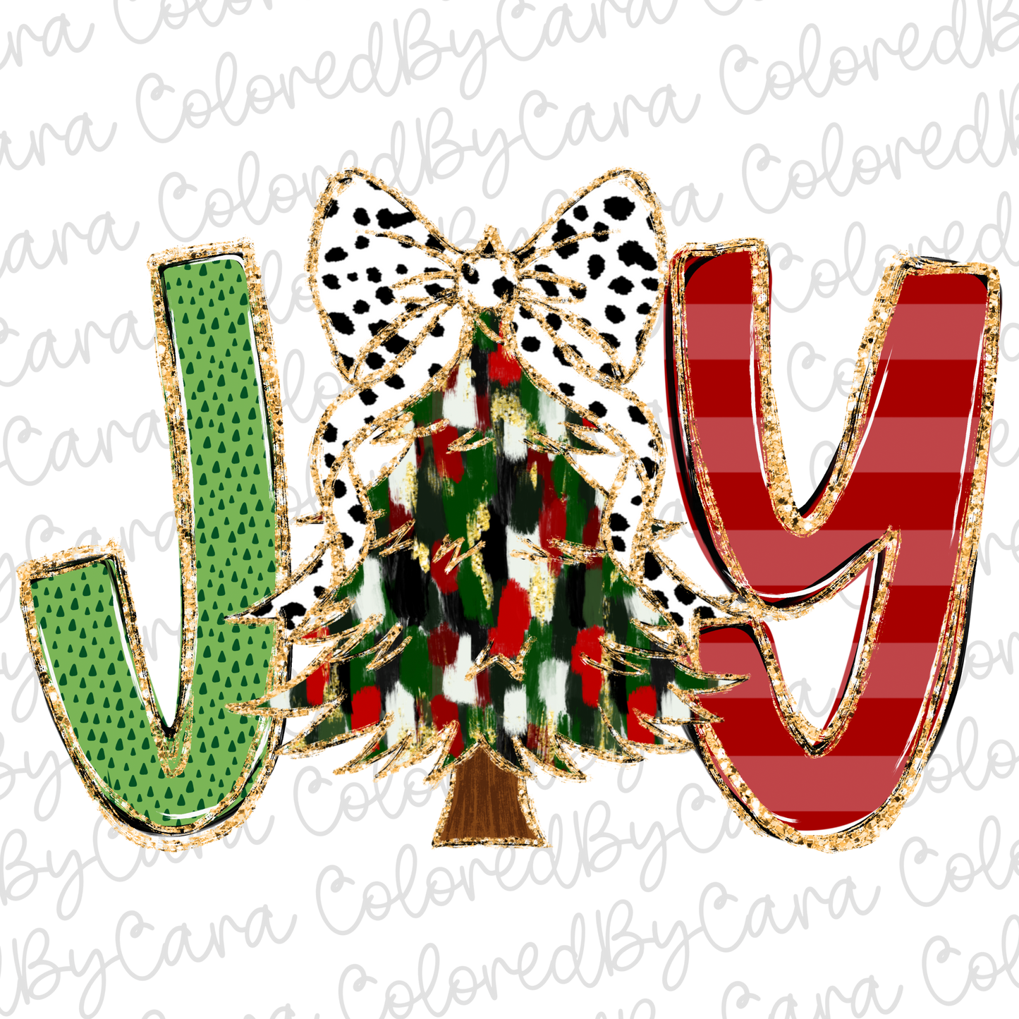 Joy Christmas Tree PNG File