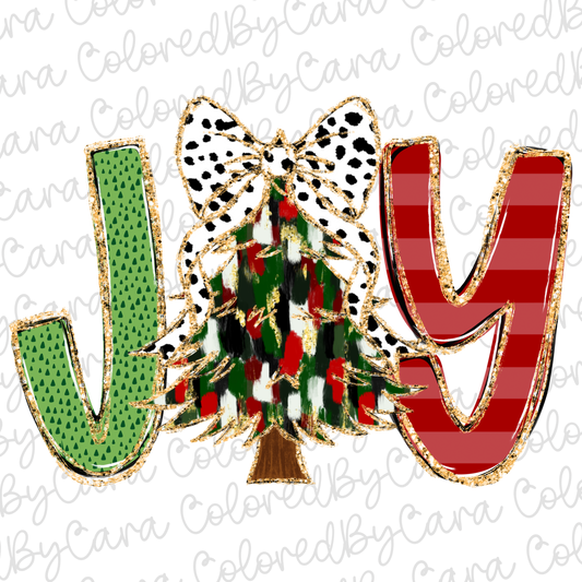 Joy Christmas Tree PNG File