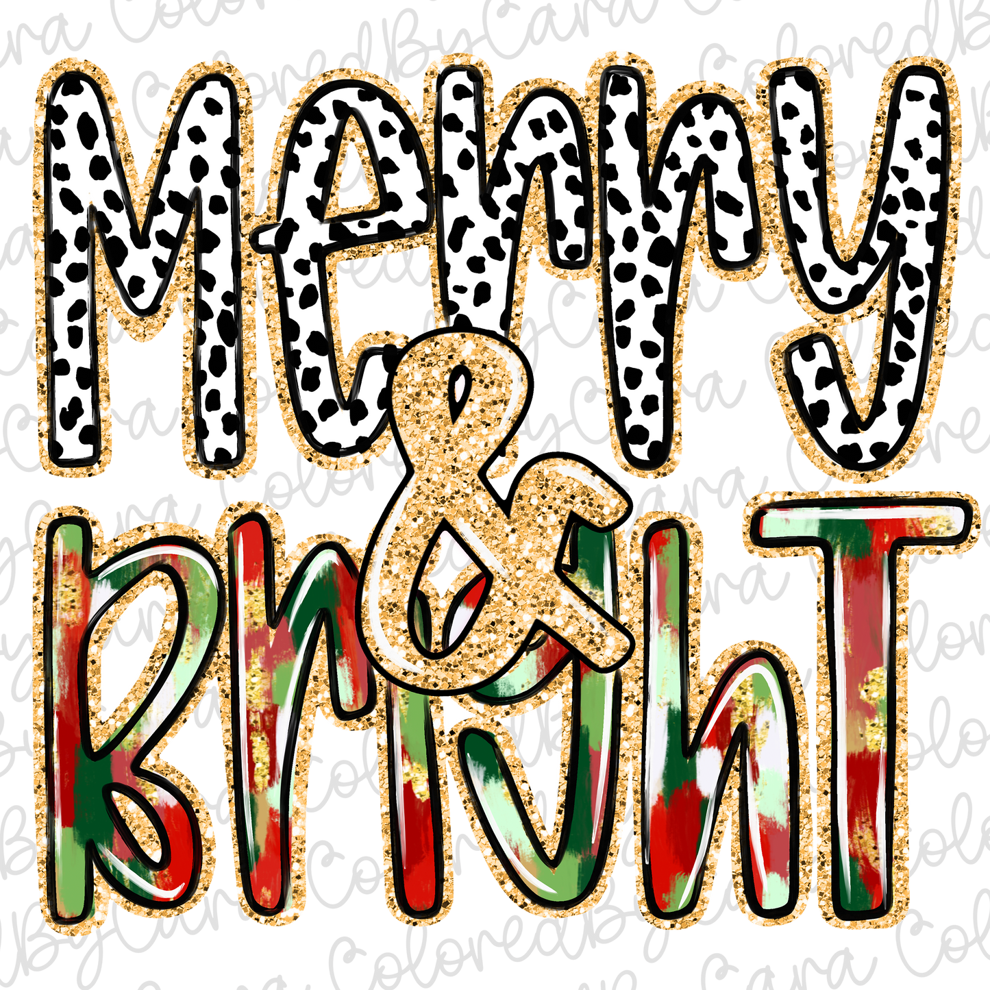 Merry & Bright Christmas PNG File