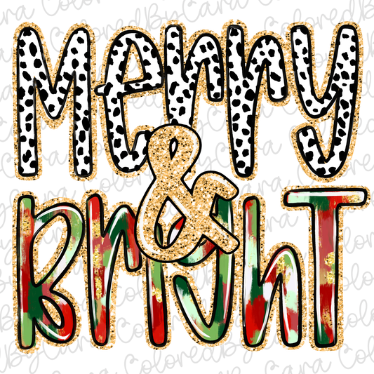 Merry & Bright Christmas PNG File