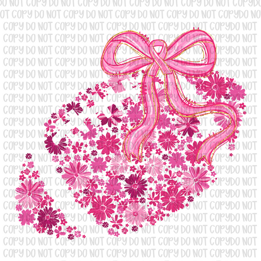 Breast Cancer Floral Football