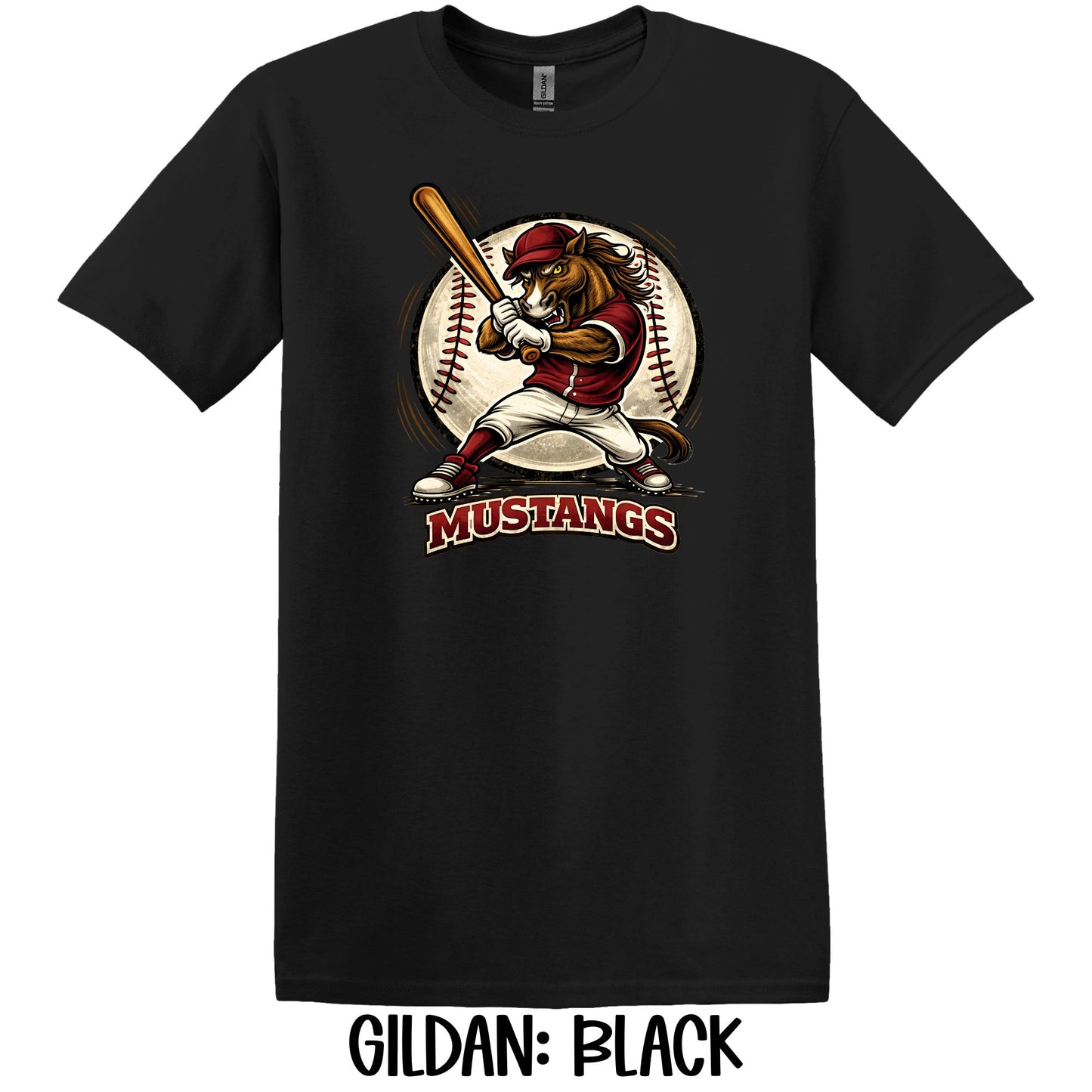 Mustangs Mascot Baseball- Gildan YOUTH