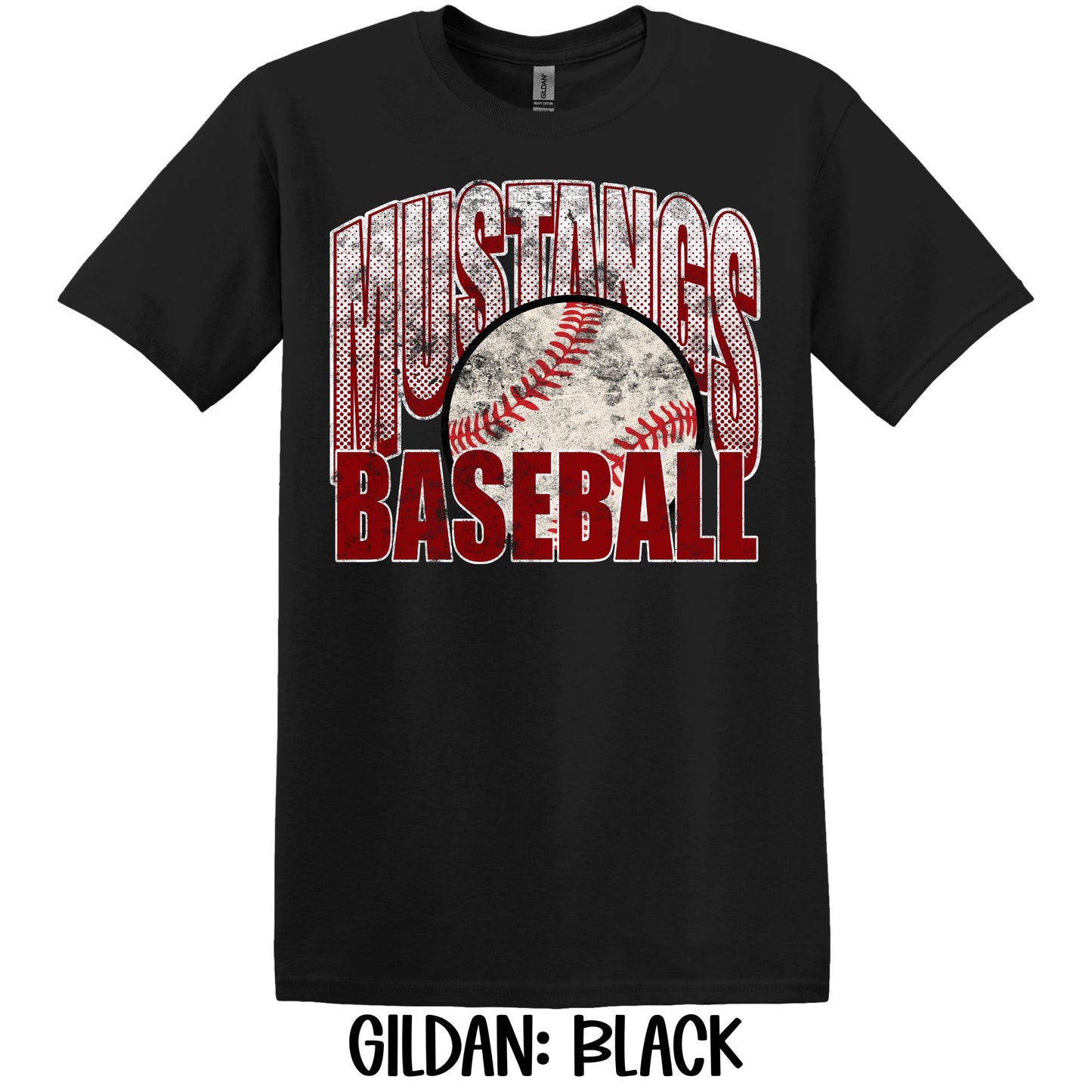 Distressed Mustangs Baseball- Gildan YOUTH