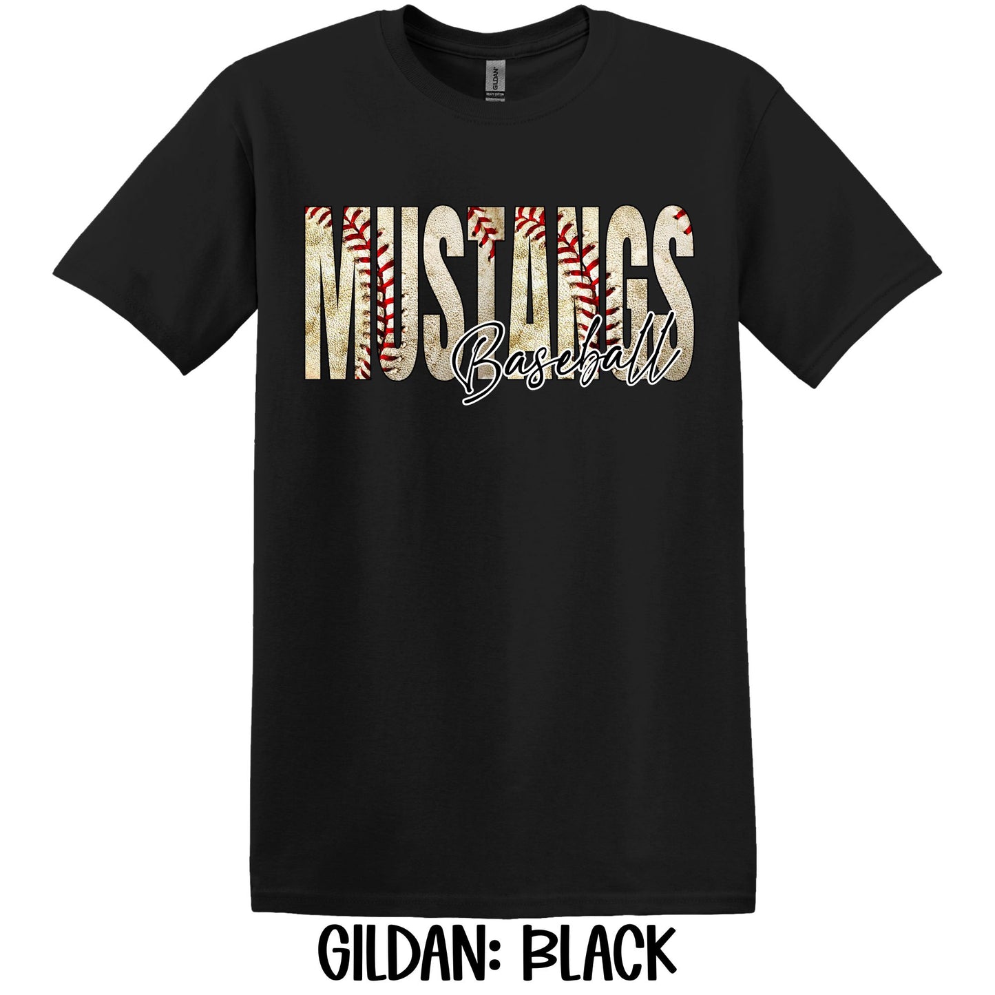 Baseball Letters Mustangs Baseball- Gildan YOUTH