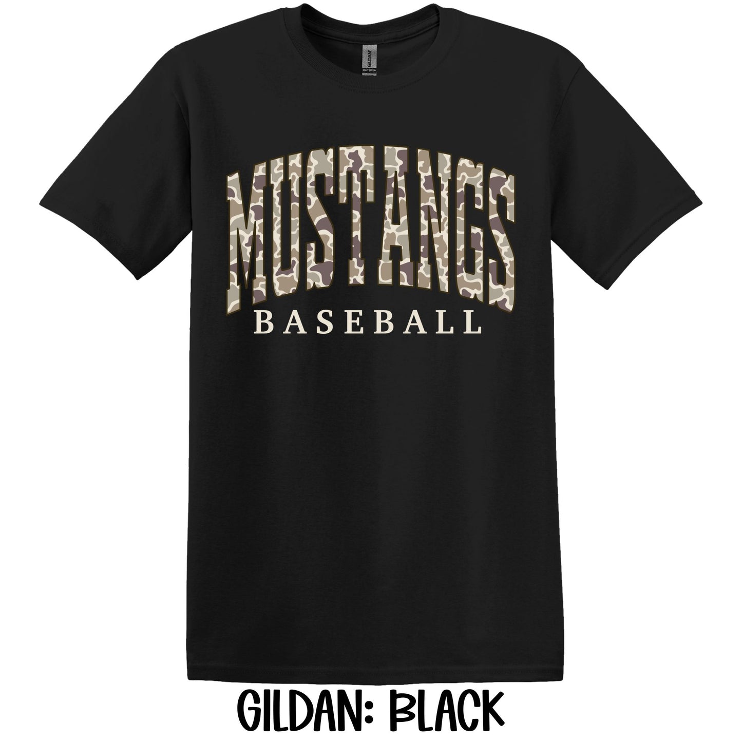 Camo Mustangs Baseball- Gildan YOUTH