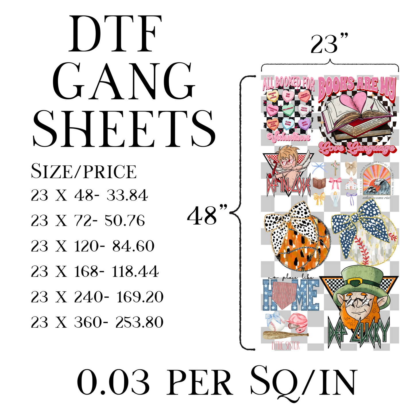 23" Gang Sheet Builder