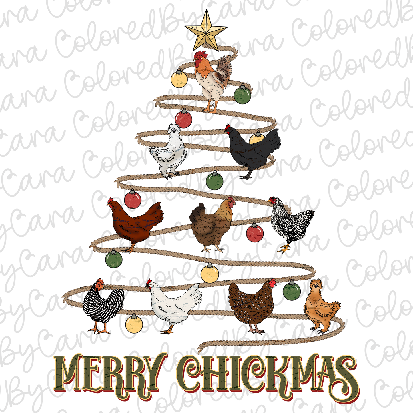 Merry Chickmas Christmas PNG File