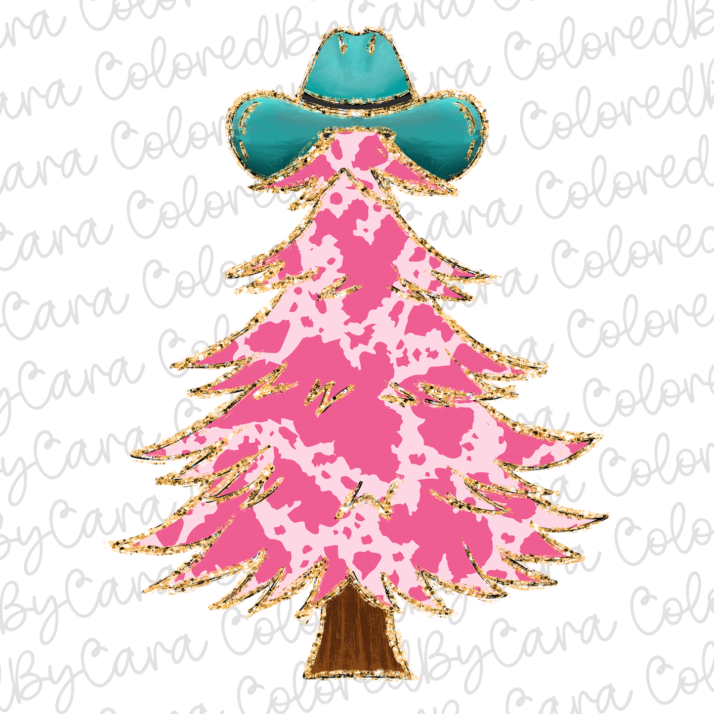 Pink Cowgirl Christmas Tree PNG File