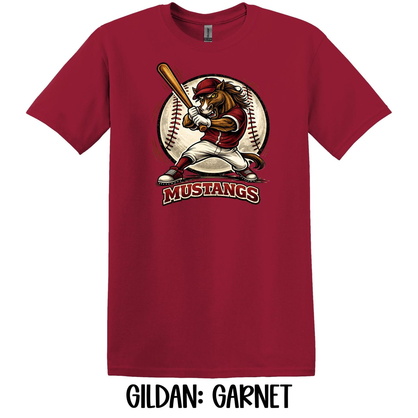 Mustangs Mascot Baseball- Gildan YOUTH
