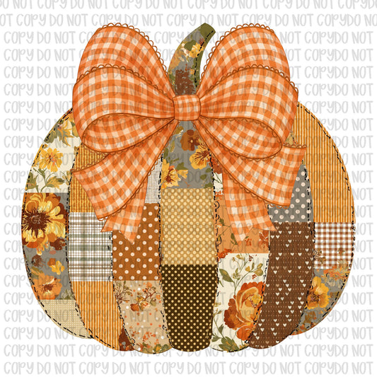 Faux Quilt Pumpkin