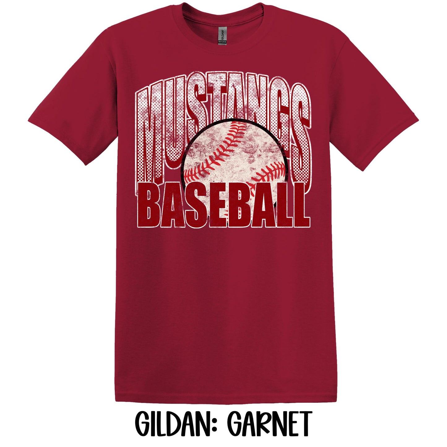 Distressed Mustangs Baseball- Gildan YOUTH