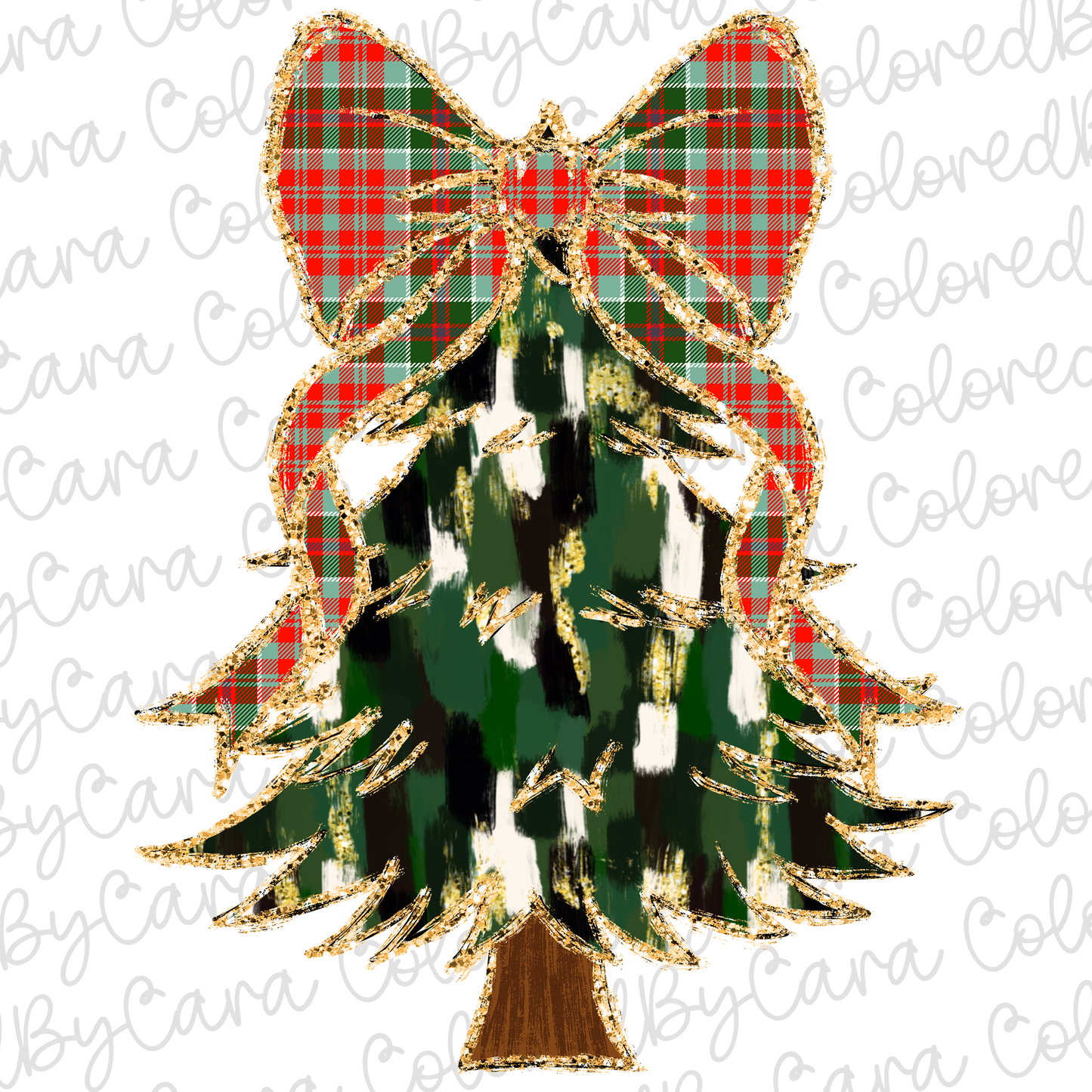 Plaid Coquette Christmas Tree PNG File