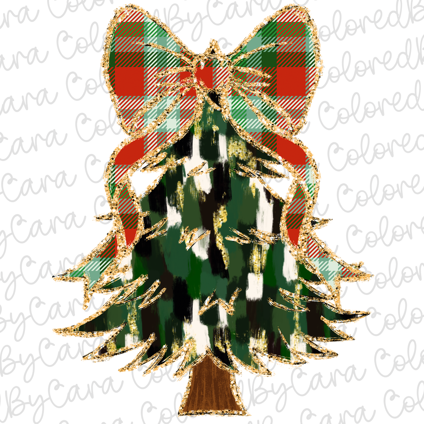 Plaid Coquette Christmas Tree PNG File