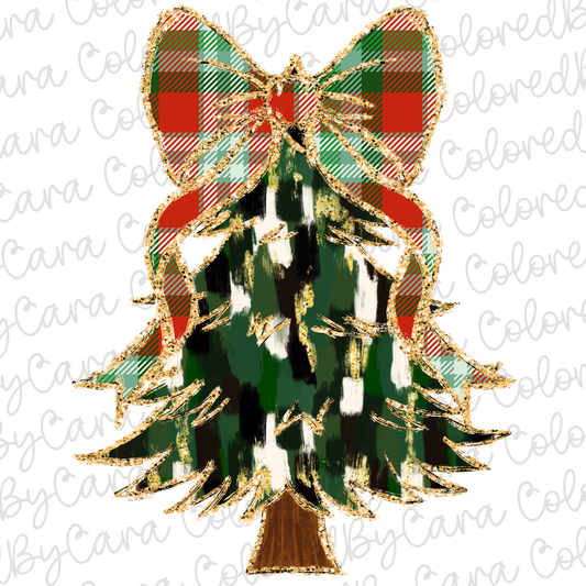 Plaid Coquette Christmas Tree PNG File