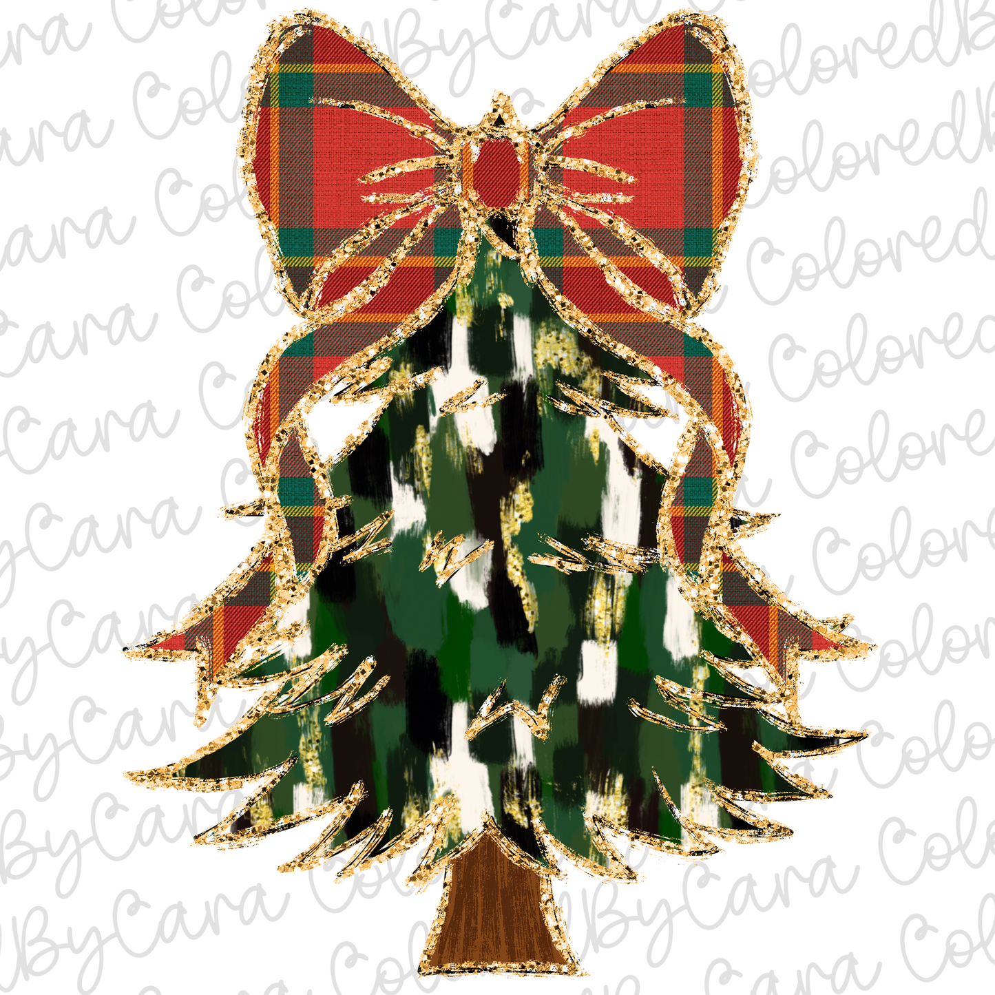 Plaid Coquette Christmas Tree PNG File