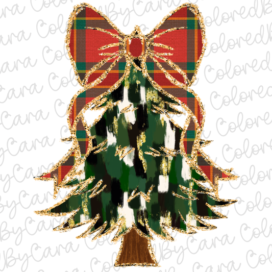 Plaid Coquette Christmas Tree PNG File