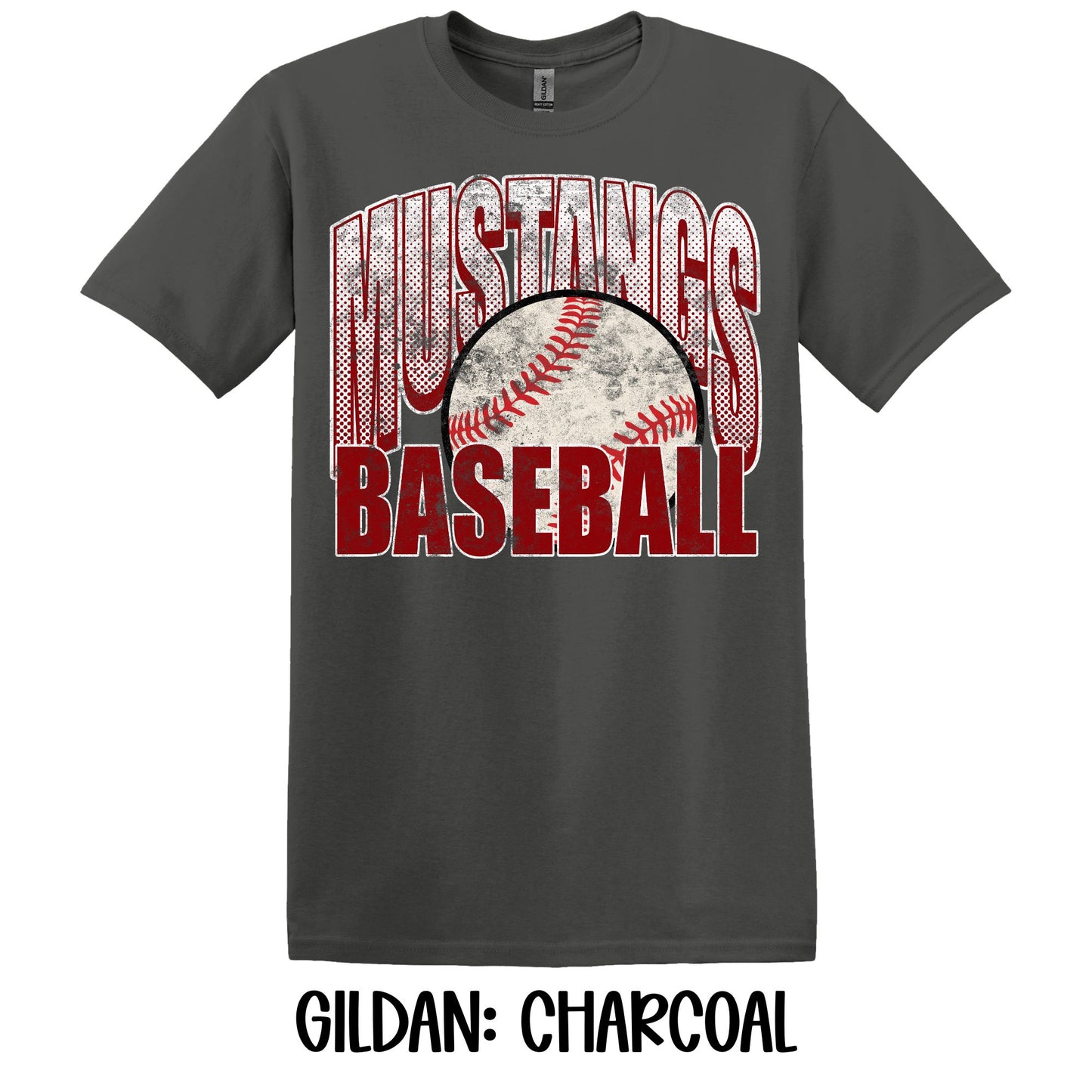 Distressed Mustangs Baseball- Gildan YOUTH