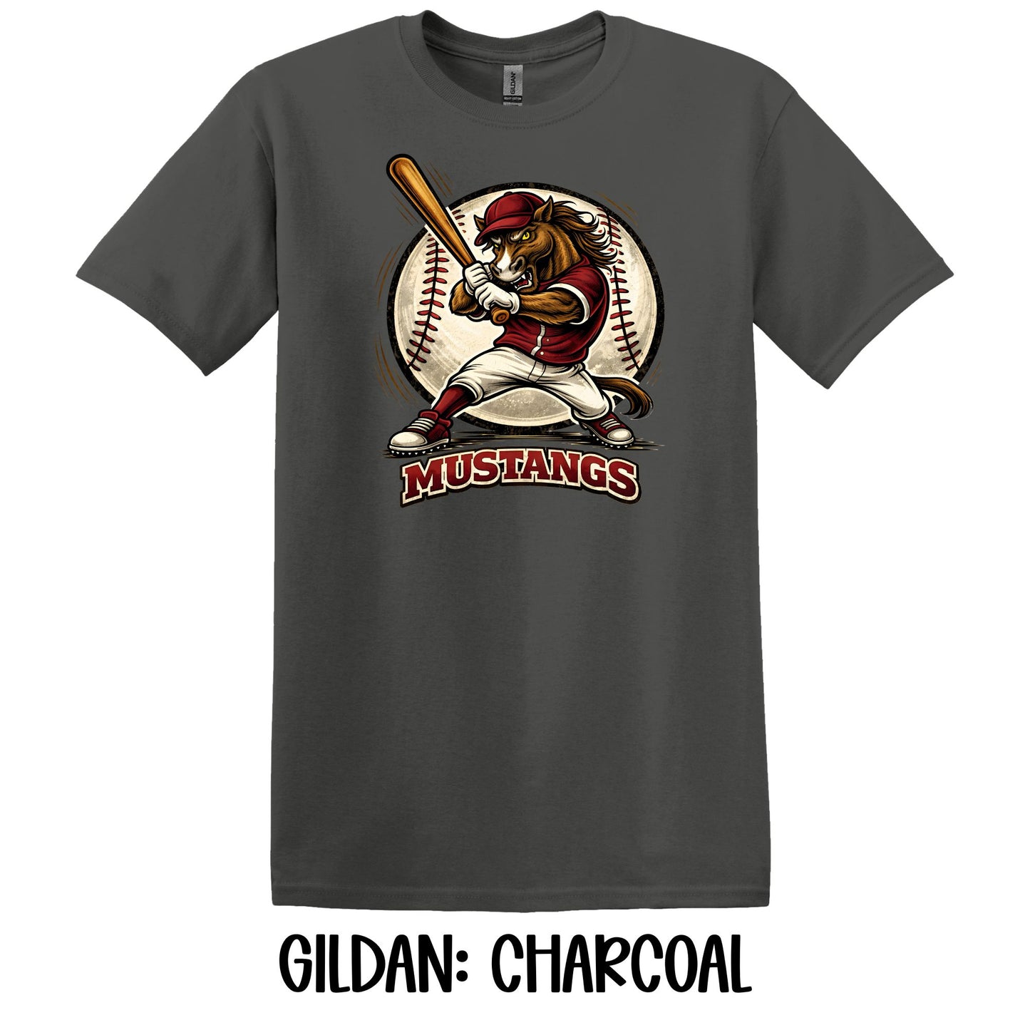 Mustangs Mascot Baseball- Gildan YOUTH