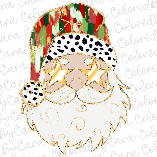 Brushstroke Santa Christmas PNG File