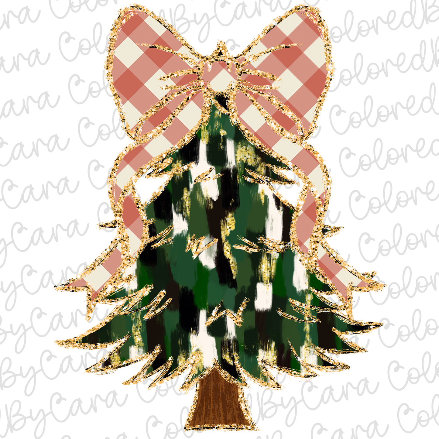 Plaid Coquette Christmas Tree PNG File