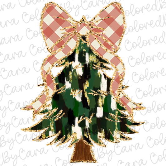 Plaid Coquette Christmas Tree PNG File