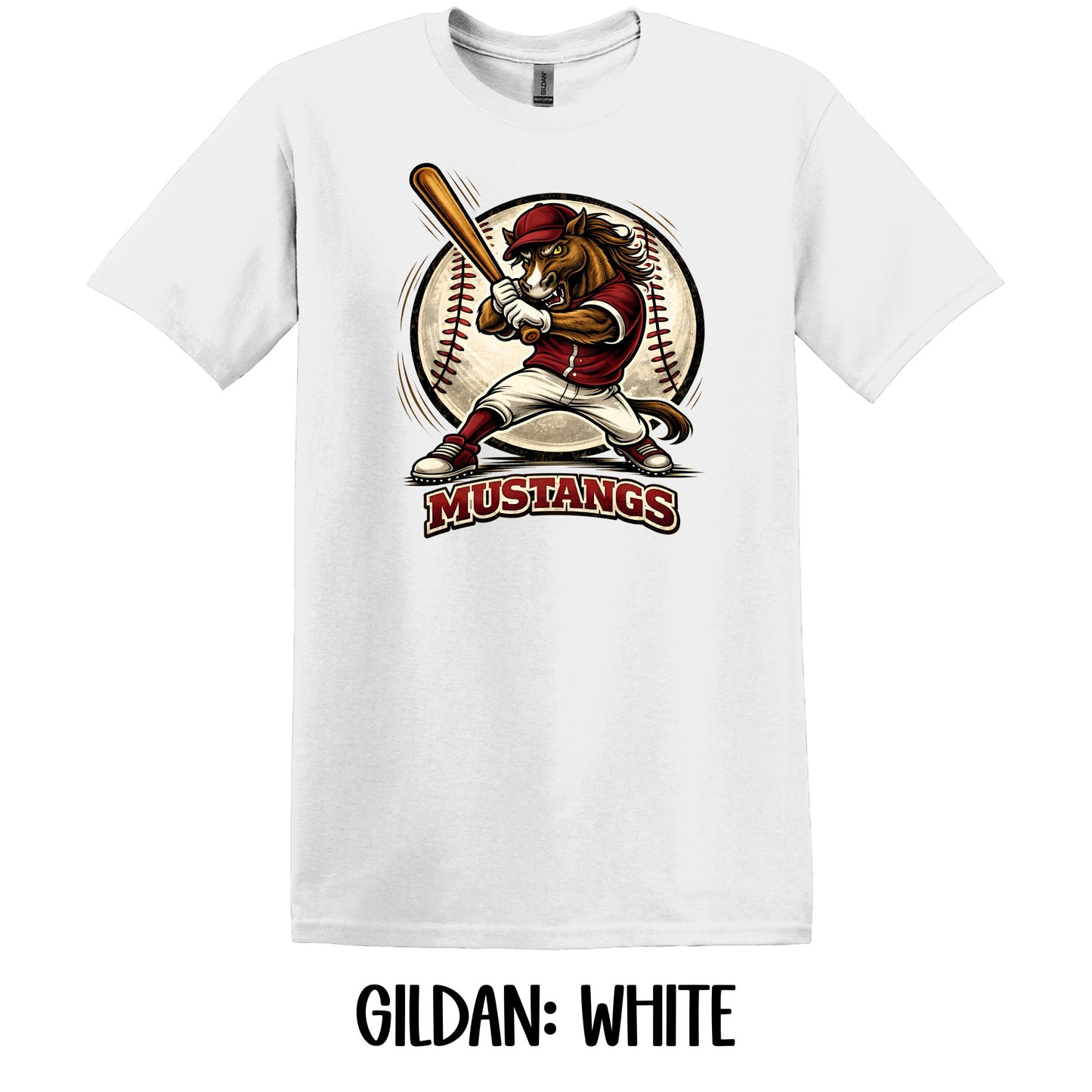 Mustangs Mascot Baseball- Gildan YOUTH