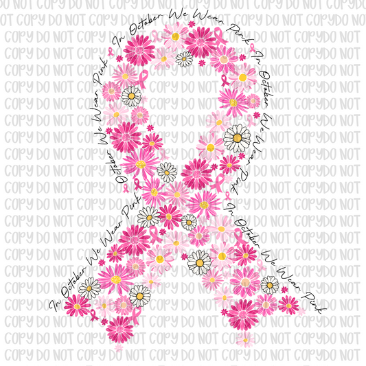 Breast Cancer Floral Ribbon