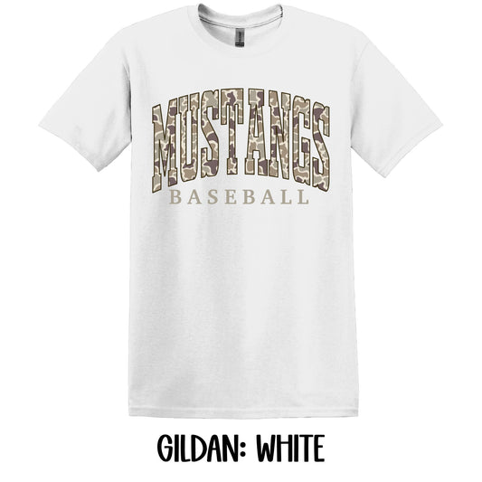 Camo Mustangs Baseball- Gildan