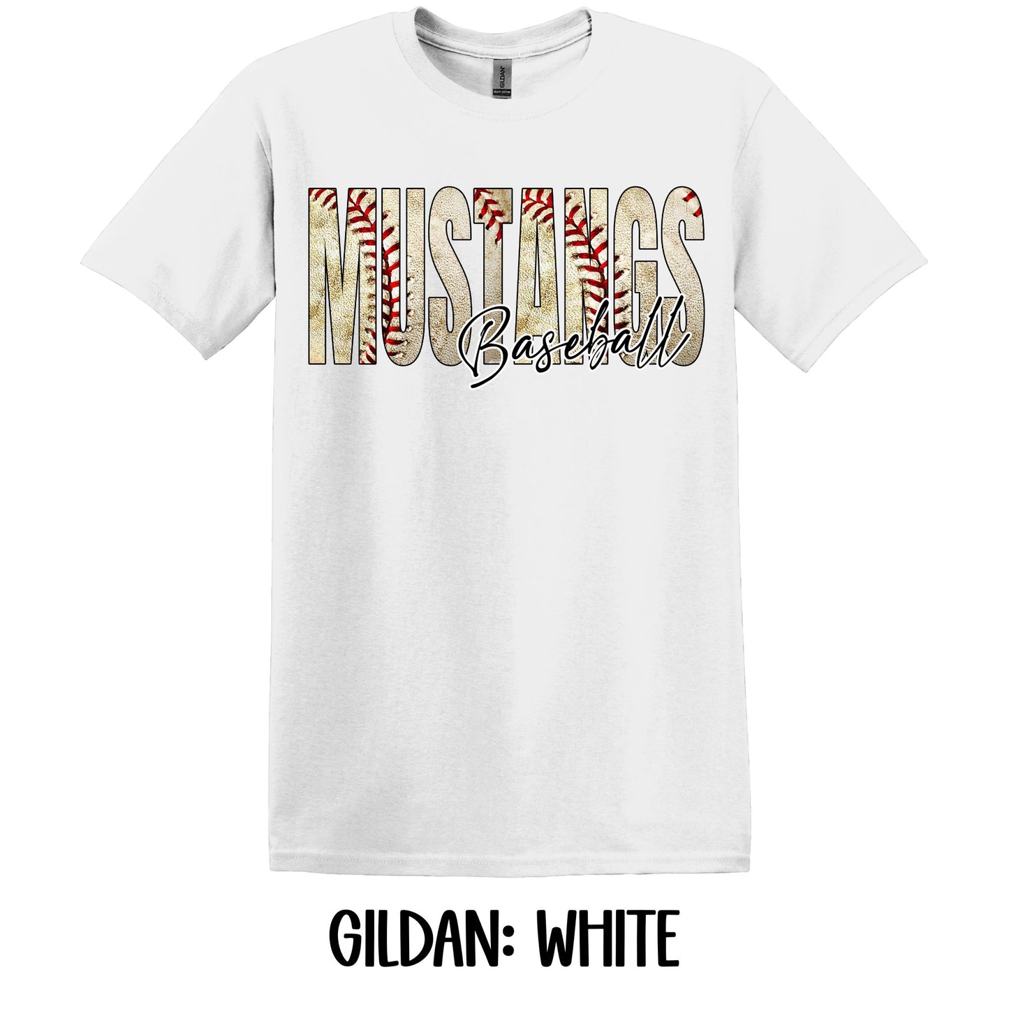 Baseball Letters Mustangs Baseball- Gildan YOUTH