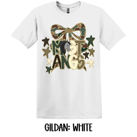 Mustangs Camo Bow- Gildan YOUTH