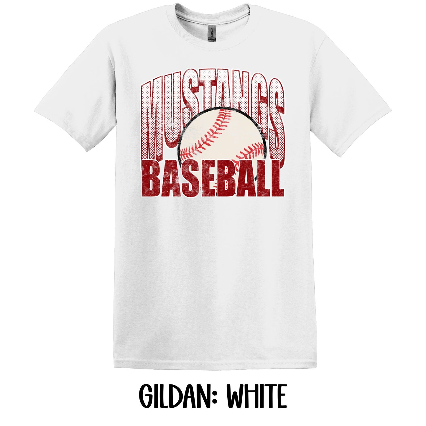 Distressed Mustangs Baseball- Gildan YOUTH