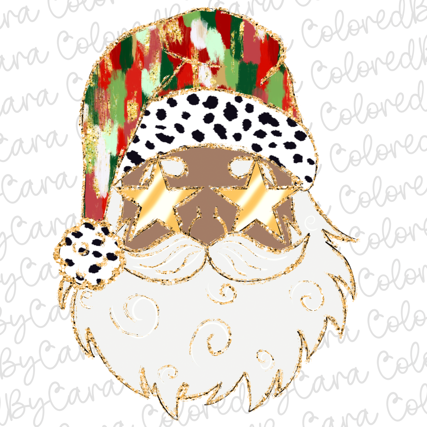 Brushstroke Santa Christmas PNG File