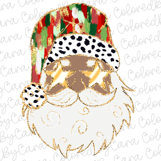 Brushstroke Santa Christmas PNG File