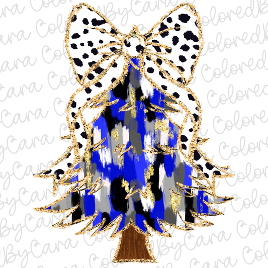 Royal Blue Coquette Christmas Tree PNG File