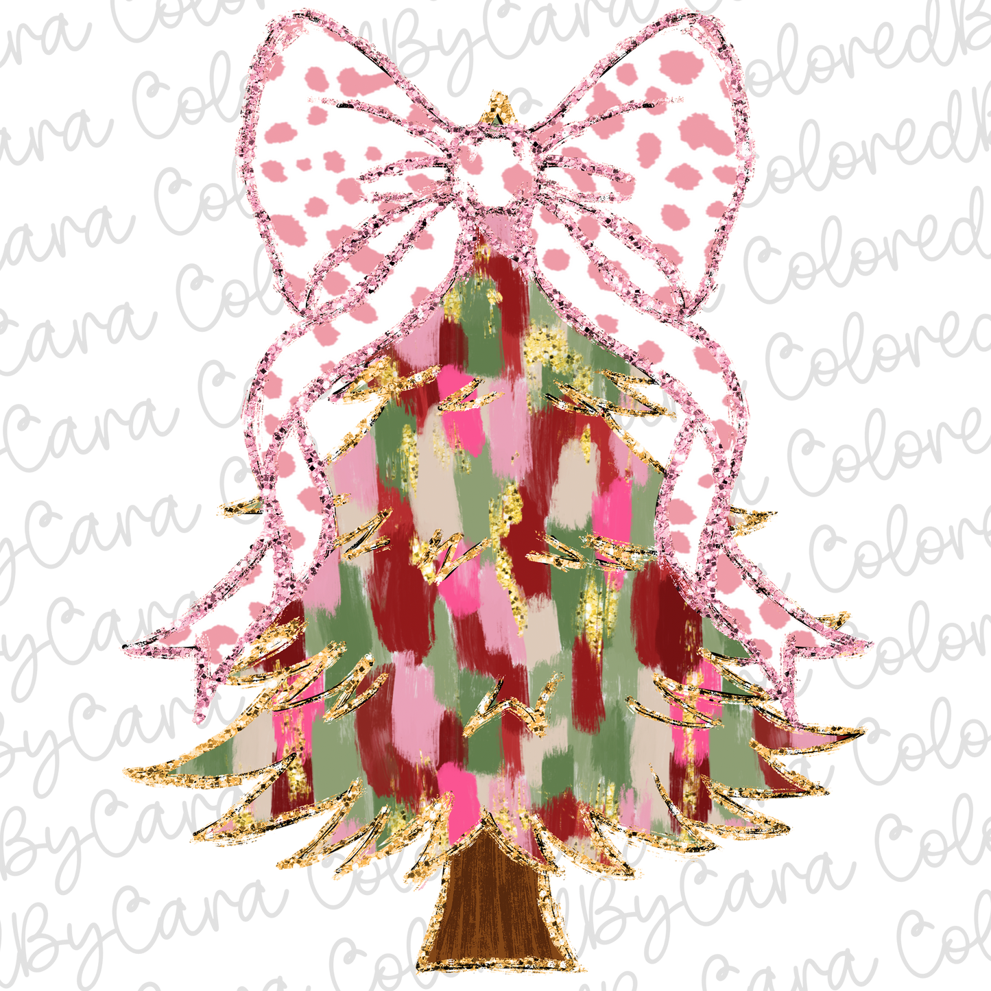 Sage Coquette Christmas Tree PNG File