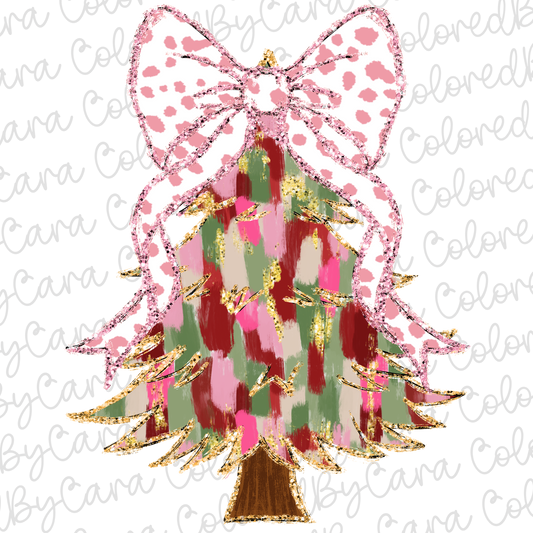 Sage Coquette Christmas Tree PNG File