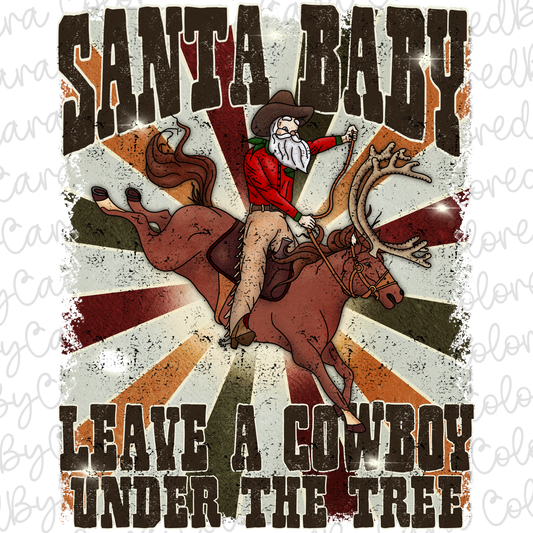 Santa Baby Cowboy Christmas PNG File