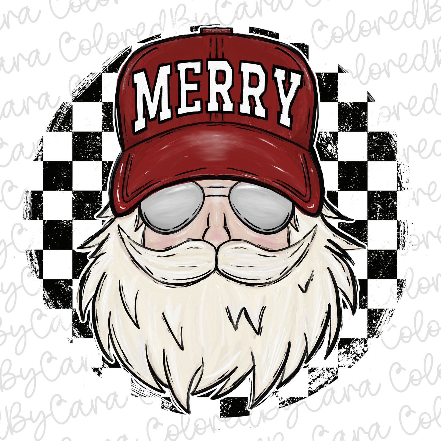 Trucker Hat Santa Checkered Christmas PNG File