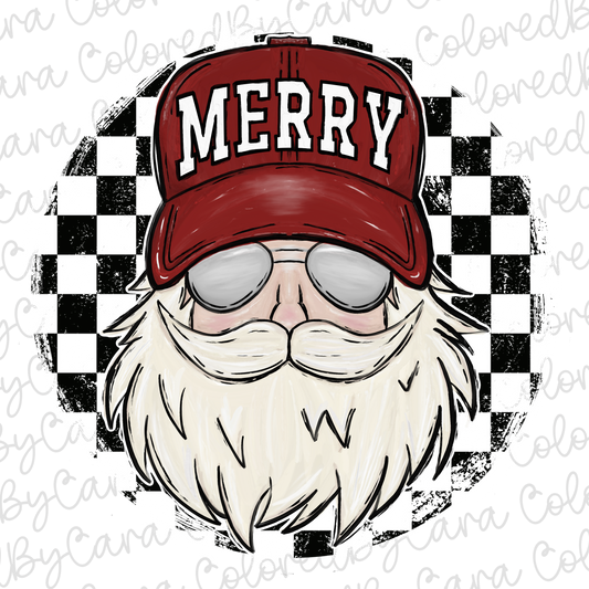 Trucker Hat Santa Checkered Christmas PNG File