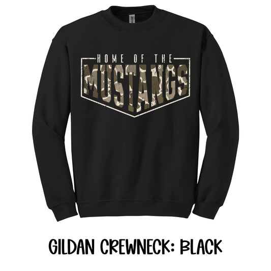 Home of the Mustangs- Gildan CREWNECK