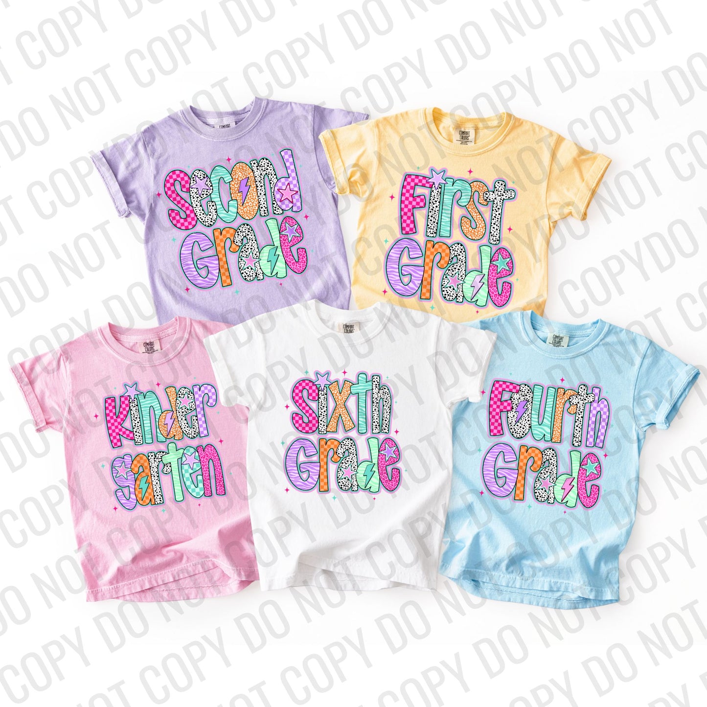 Pinks Retro Grade Levels Day Care-Fifth Grade